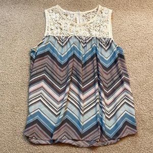 Maurice’s lace chevron tank top size medium